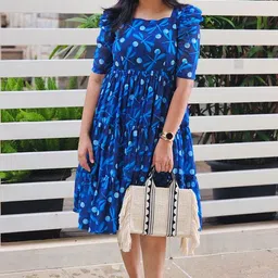 jiaraa Women Fit and Flare Multicolor Knee Length Dress-picture-34