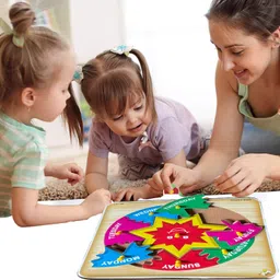 plus shine New Days Name Practice Boards Game Matching Week Days Name Learning Toys Puzzle image 4