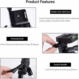 Planetoid HIGH 3110 Universal Camera Tripod with Mobile Clip Holder For All Smartphones Tripod Kit image 2