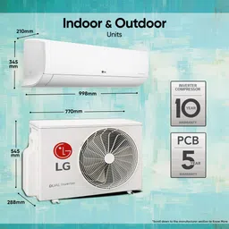 lg Super Convertible 5-in-1 Cooling 2024 Model 1.5 Ton 3 Star Hot and Cold Split Dual Inverter Viraat Mode, Super Silent, HD Filter With Anti-Virus Protection,Monsoon Comfort & ADC Sensor AC - White image 5