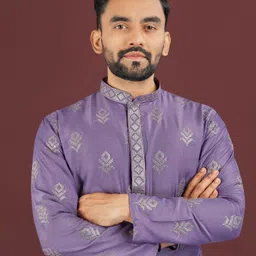 krm Men Embroidered Viscose Rayon Straight Kurta image 4