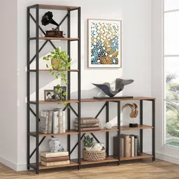 tekavo 9 Shelves Bookshelves Engineered Wood Open Book Shelf image 3