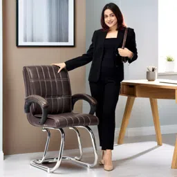 goyalson Director principal Ergonomic Office Home visitor Study Reception School Chair Leatherette Office Visitor Chair image 2