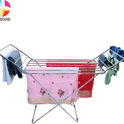 unizone Steel, Plastic Floor Cloth Dryer Stand Cloth Stand Cloth Rack FSB-001 (4 Tier) image 2