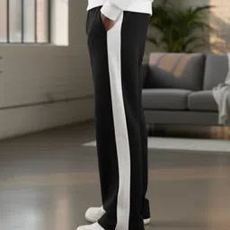 dockstreet Men Solid Black Track Pants image 2