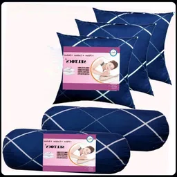 urmila creation Microfibre Bolster Pack of 5 Geometric 3 CUSHION 2 BOLSTER-picture-36