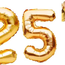 party midlinkerz Solid Solid Golden '25' number for Celebration (Gold, Pack of 3) Balloon-picture-33