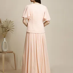 madhuram textiles Solid Georgette Stitched Anarkali Gown image 2