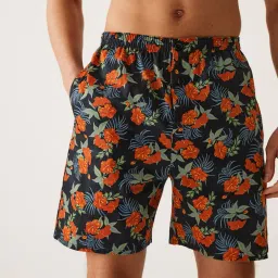 marks & spencer Men Floral Print Shirt & Shorts Set image 4