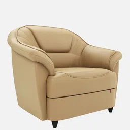 durian Berry compact Leatherette 1 Seater Sofas in Beige Colour image 3