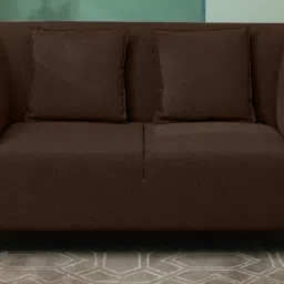 casacraft from pepperfry Armando Fabric 2 Seater Sofa In Brown Colour image 2
