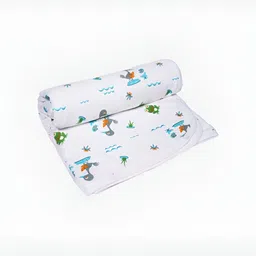 PINKBUNNY White & Green Printed Organic Cotton 400 GSM Bath Towel-picture-23