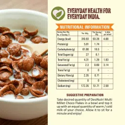 Desi Nutri Multi Millet Health Choco Flakes | Ready to Eat Choco Flakes | Millet Choco Flakes | Choco Flakes - 345 gms | Rich in Iron & Calcium image 3