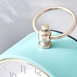 Home Centre Teal & White Analogue Contemporary Table Clock image 4
