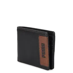 Puma Men Black & Brown Geometric Two Fold Wallet image 2