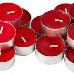 fyugo Red Wax Tealight Candles For Diwali Decoration, tealight Diya for Temple, Smokeless Tealight Candles, Unscented, Long Lasting Burning for Home Decor, DIY crafts, Home Decoration (50) Candle image 3