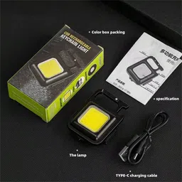 guggu Mini LED COB Keychain Flashlight, With 4 Light Modes with long battery lifeK229 4 hrs Torch Emergency Light image 5