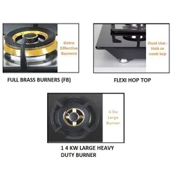 Elica CLASSIC FLEXI FB MFC 4B 60 MT Toughened Glass Top 4 Burner Automatic Electric Hob (Round Metallic Knob, Black) image 4