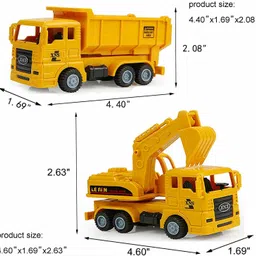 deoxy Simulation Construction Vehicle Dump Trucks Cement Mixer Tank Toys Set For Kids image 3