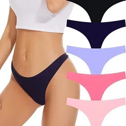 diving deep Pack of 6 Women Thong Multicolor Panty image 1