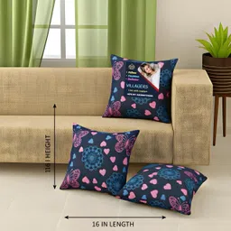 villagers Microfibre Cushion Pack of 5 Geometric Premium Cushion Set | (16x16 inch) image 2