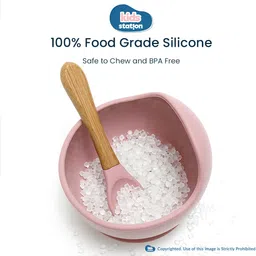 kids station 2pcs Baby Feeding Set, BPA-Free & Microwave Safe Baby Feeding Essentials- Food Grade Silicone image 4