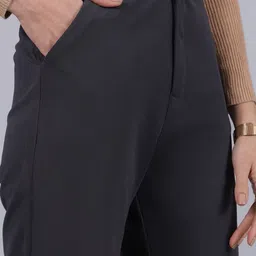 stylefabs Women Regular Fit Dark Blue Cotton Blend Trousers image 3