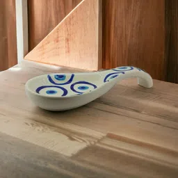 rafoleen Ceramic Spoon Rest Large White Pack of 1 Disposable Ceramic Serving Spoon image 2