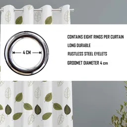 cotonex 182 cm (6 ft) Shower Cotton Semi Transparent Curtain Single Curtain image 3