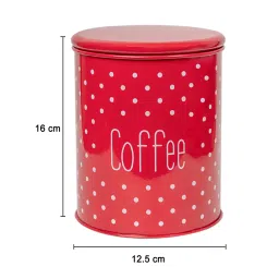 market 99 Red Galvanised Iron 1400ml Coffee Storage Jar image 2