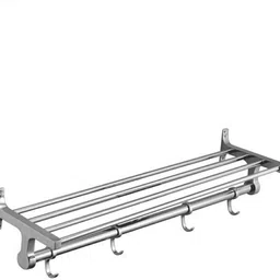 deeplax towel rack rod rail bar robe holder stand 24 inches (1.5feet) silver Towel Holder-picture-13