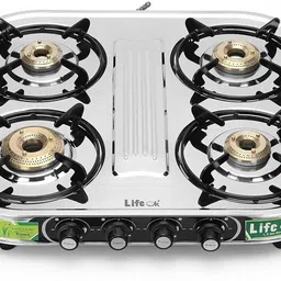 Vista 4-Burner Gas Stove with Stainless Steel Body – Manual Ignition Stainless Steel Manual Gas Stove-image-2
