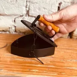 bogenlite Platter Tray with 4 Skewers Iron and Wood for serving Black Iron Ashtray image 5