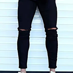 rareone Men Slim Mid Rise Black Jeans-picture-13