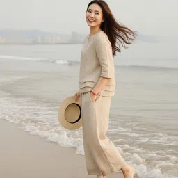 neeru Tunic Palazzos Co-ords Set with Coat image 3