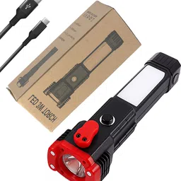 cicasto 2-in-1 Safety Hammer and Knife COB Light Torch Torch image 1