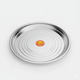 rjn Pack of 2 Stainless Steel Classic Shine Stainless Steel Thali Dinner Set image 1