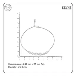 zavya 925 Sterling Silver Cubic Zirconia Infinity Rhodium Plating Chain Anklet (Single) | Gift for Women & Girls | With Certificate of Authenticity & 925 Stamp|Mother's Day image 5