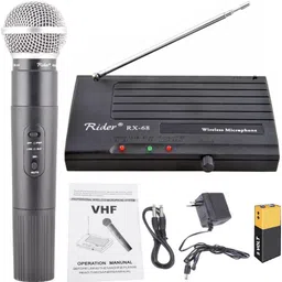balrama 200ft Wireless Range Rider Rx-68 Vhf Series Wireless / Cordless Microphone Single Channel Cordless Portable Professional Handheld Single Channel Transmitter Microphone Mic Set Very High Frequency Wireless Cordless Microphone System for Studio, Karaoke, Radio, Live-performances, Conference, Musical Shows, Opera, Public Speeches , Meetings, Class Room Teachings, Demonstrations, While Move Microphone-picture-22