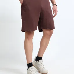 q-cut Self Design Men Brown Casual Shorts image 4