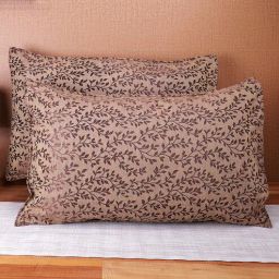 Brown Patterned 210TC Cotton Blend 17 x 27 Inches Pillow Covers (Set of 2) by The Conversion-picture-18