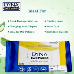 dyna 1 Pack (10 Pulls) XL easy bath wet wipes with Aloe Vera + (FREE fridge magnet) image 3