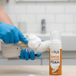 XERUS shoe cleaner foam spray 100ml with shoe washing soft brush shoe shampoo Sports, Canvas, Synthetic Leather, Velour Shoe Cleaner image 2
