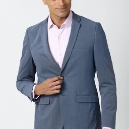 peter england Men Solid Single Breasted Formal Blazer image 2