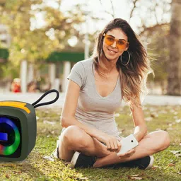 VOIZO Bluetooth Speaker | Portable, Stylish LED Lights, HD Stereo & Mic Function 5 W Bluetooth Home Audio Speaker image 5