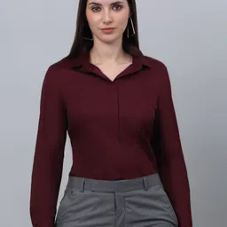 cantabil Women Regular Fit Solid Spread Collar Casual Shirt-picture-31