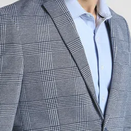 peter england Men Checkered Single Breasted Formal Blazer image 5