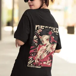 fabflee Women Printed, Typography Round Neck Cotton Blend Black T-Shirt-picture-31