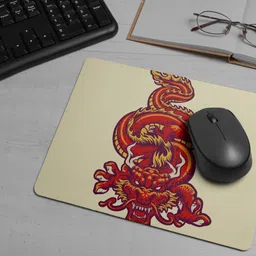 ARTOLIC Red Oriental Dragon Mouse Pad for Office & Gaming | Premium Non-Slip Rubber Base Non Slip Base Mousepad image 3