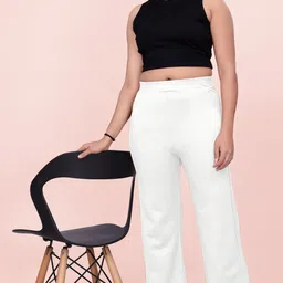 gunatit leggings Women Straight Fit White Lycra Blend Trousers-picture-19